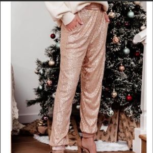 💕 Anthropologie Shiny Pink Joggers Size S NWT Valentine’s Day 💕